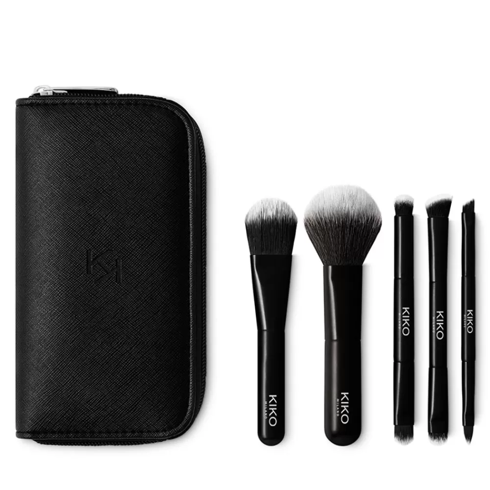 KIKO Milano Kit De Pincéis<Pochete Para Viagem Com 5 Pincéis Profissionais